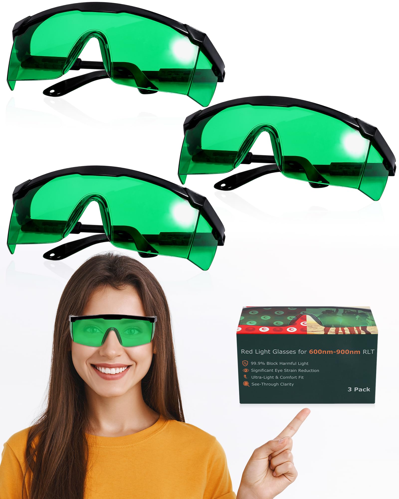 Gafas LIGHTMEUP para terapia de luz roja, protección total de ojos