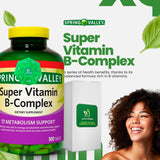 LightSpring Tabletas B-Complex con vitaminas B6 y B12 para uso diario.