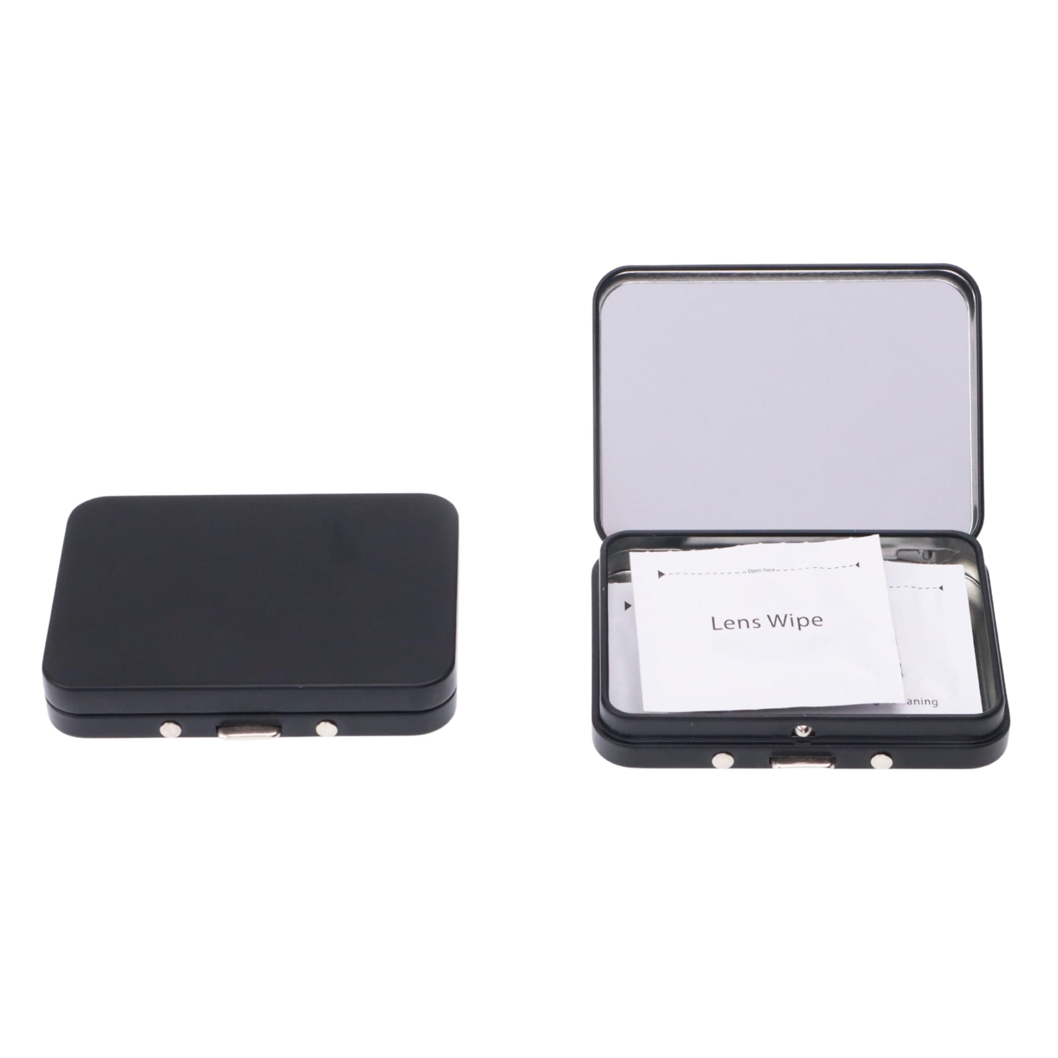 LIGHUFEIC estuche portátil para lentes con espejo, ideal para llevar en coche y bolso.