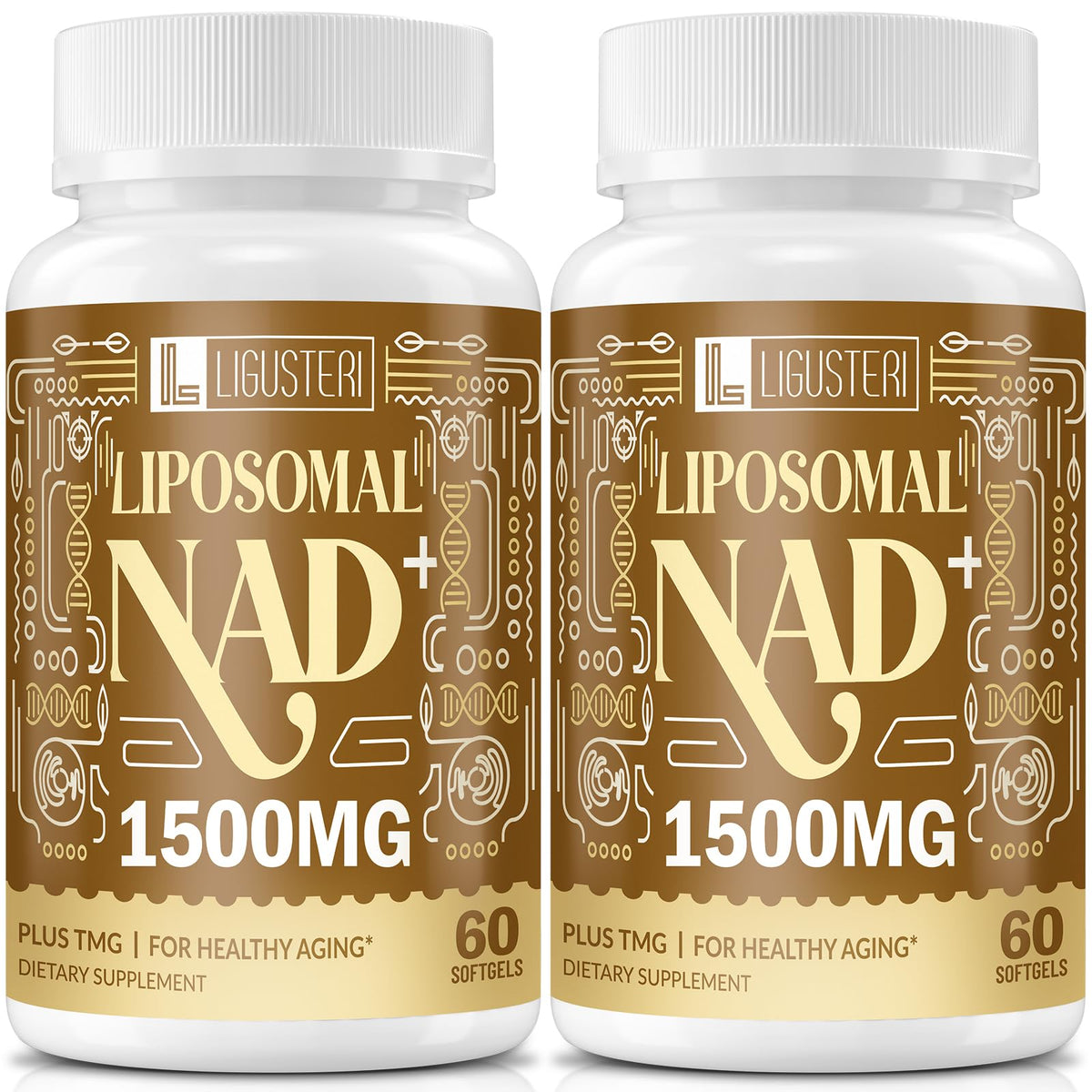 LIGUSTERI NAD liposomal en cápsulas, absorción superior para energía celular.