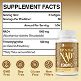 LIGUSTERI NAD liposomal con TMG, cápsula detallada para energía.