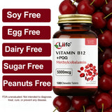 LIIFE sabor cereza, absorción sublingual para mayor biodisponibilidad de B12.