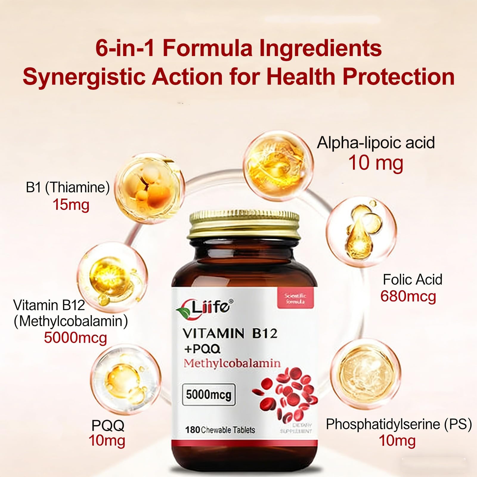 LIIFE combinación de ácido alfa-lipoico y PQQ, defensa antioxidante para células.