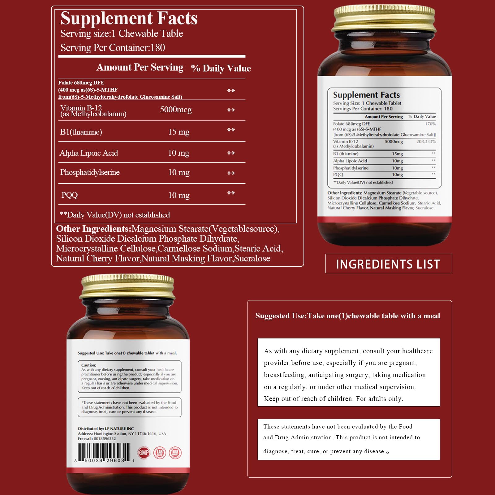 LIIFE tabletas con vitamina B12 y folato activo para metabolismo de la homocisteína.