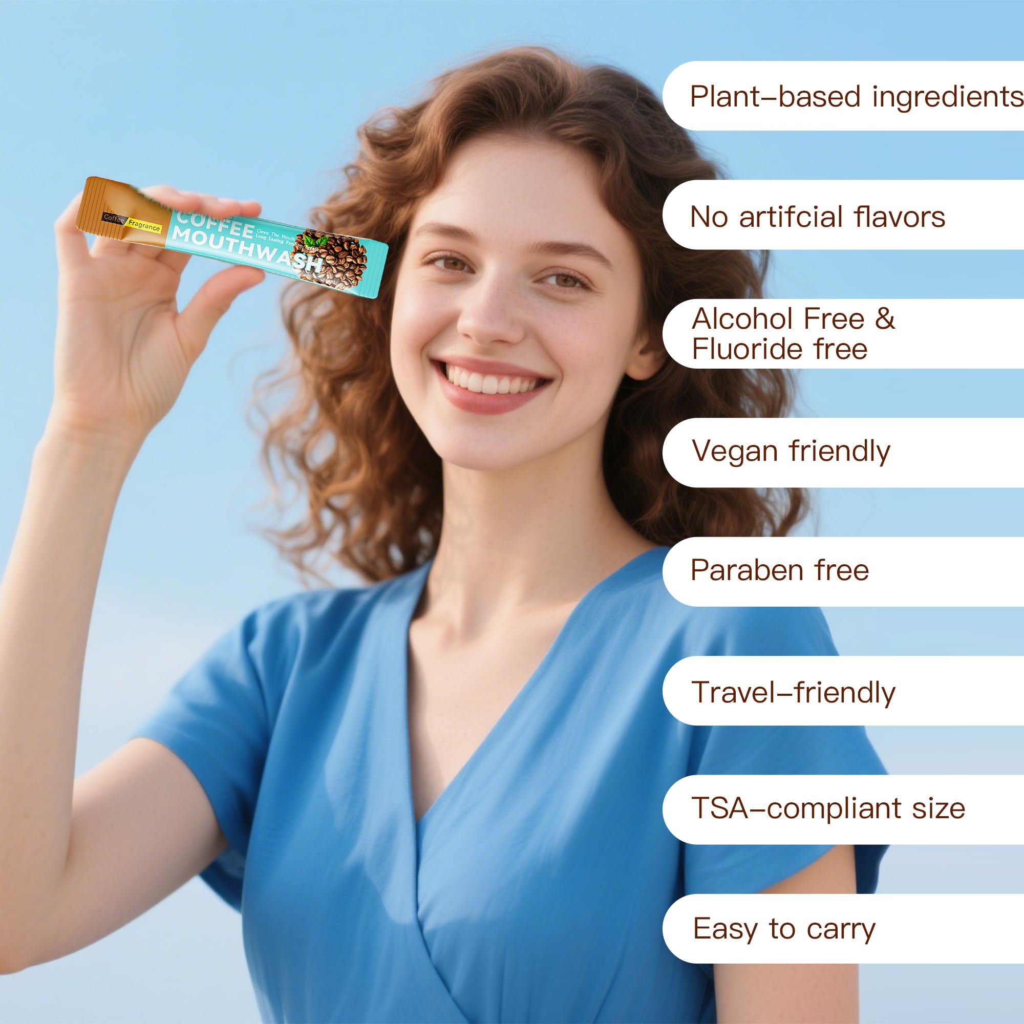 Liillya enjuague bucal aroma mentol fresco, sensación de limpieza duradera