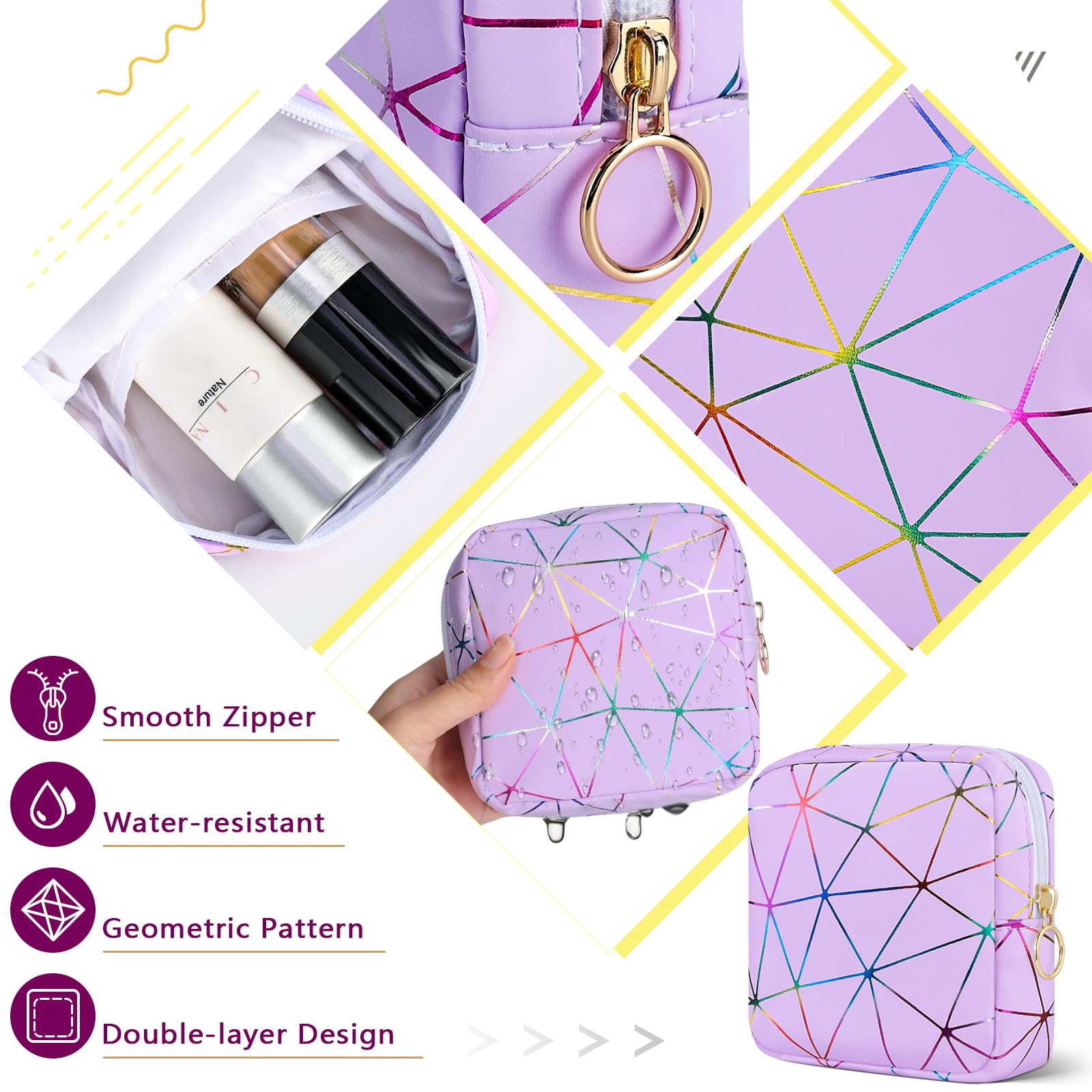 Likesing bolsa periodo tampónes interior, capacidad para 8 a 10 tampónes.