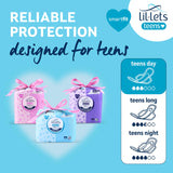 Lil-Lets Teens Day Pads con alas, protección diaria y segura