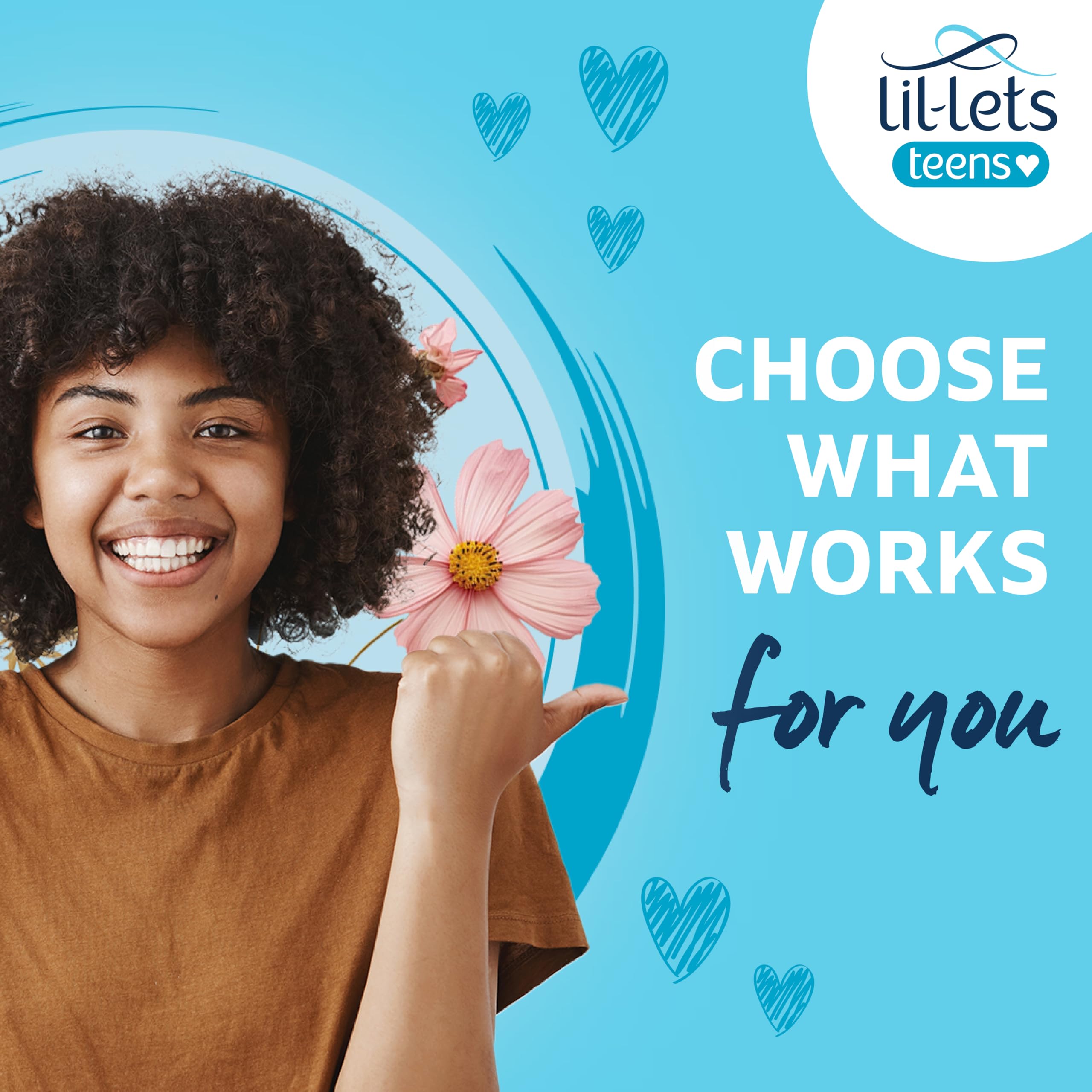 Lil-Lets Teens Day Pads con alas, sin fragancia para piel sensibles
