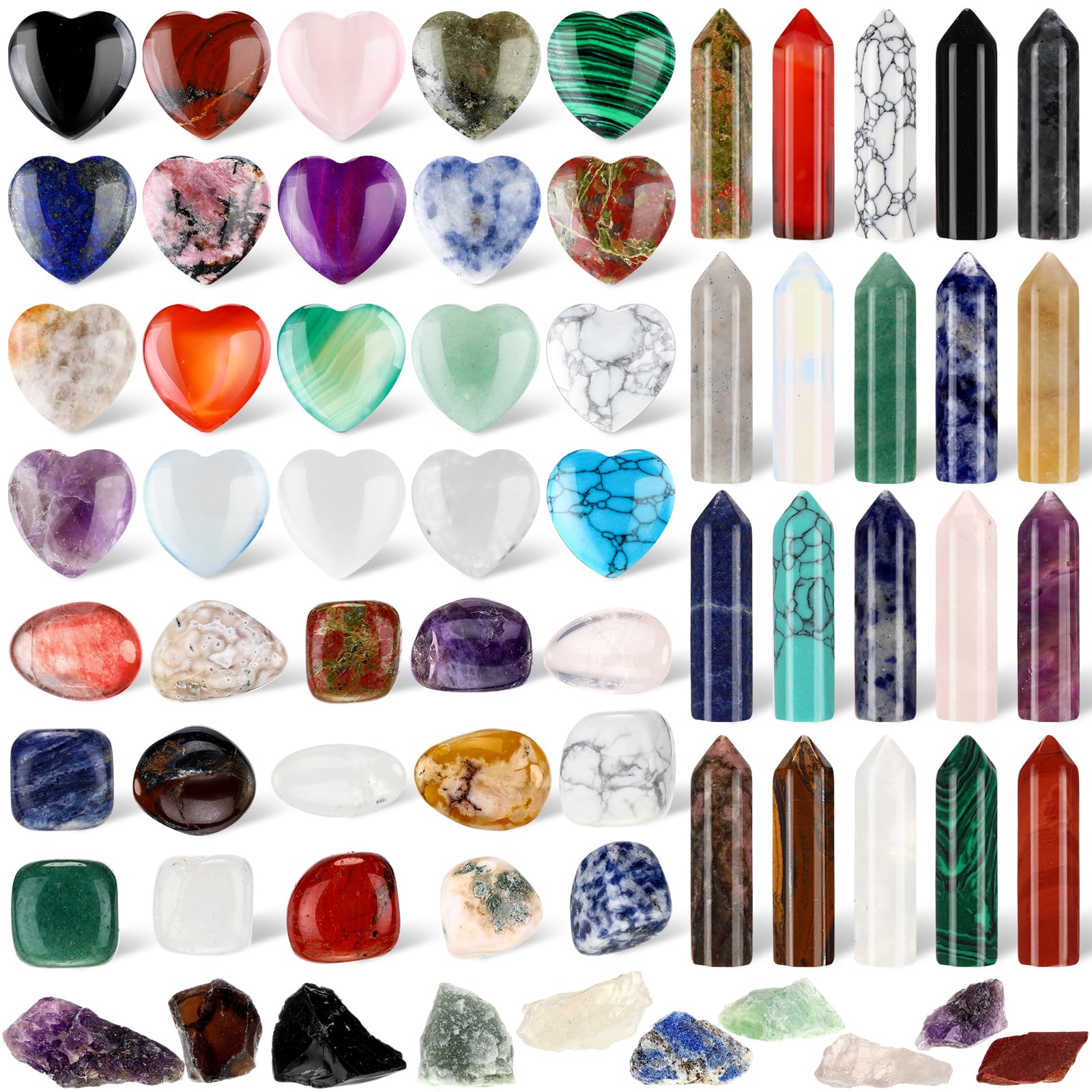 Liliaafar 65 piedras crudas, ideales para meditación y energía calmante.