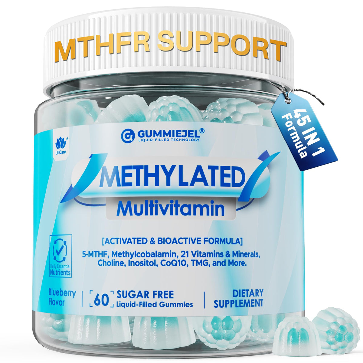 Gomitas LILICARE bienestar diario metiladas para absorción mejorada.
