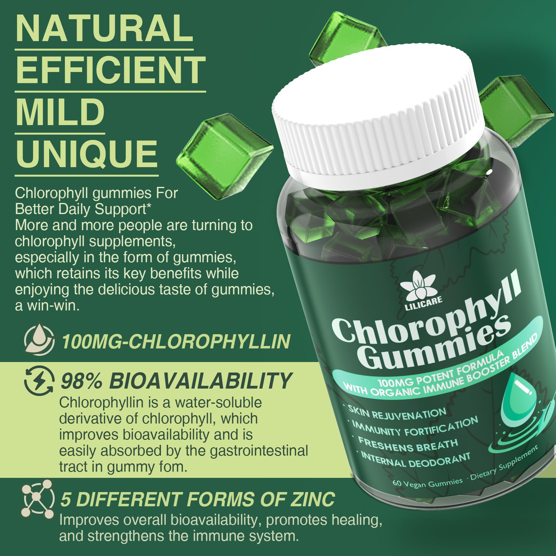Gominolas Lilicare con clorofila y textura agradable