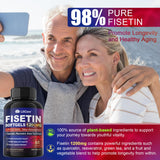 Cápsulas LILICARE Fisetin iluminadas con luz natural, apariencia suave.