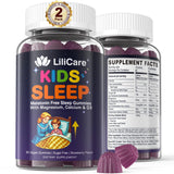 LILICARE Kids Sleep Gummies en la botella, opción suave para el descanso nocturno.