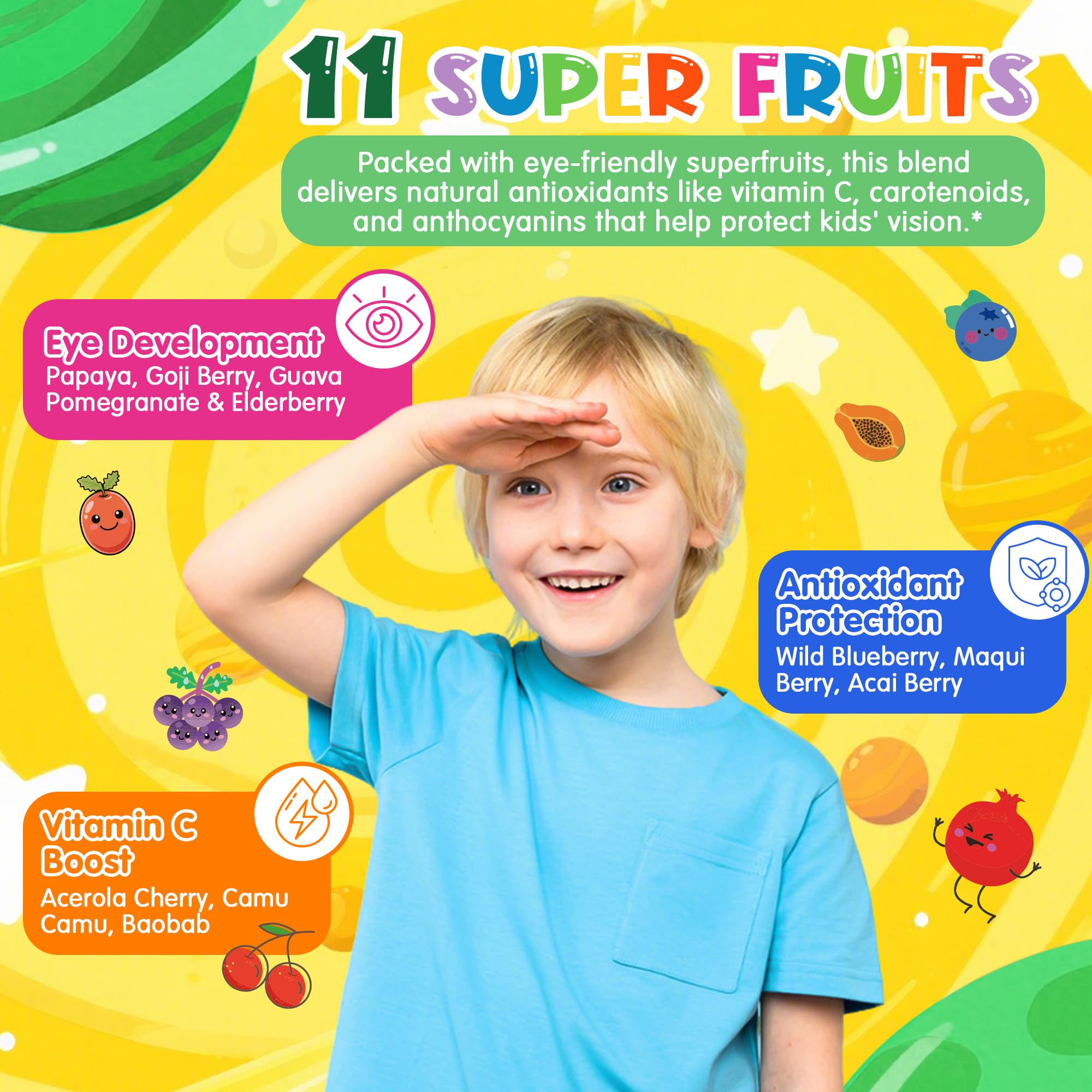 Mezcla de veinte frutas y verduras en gominolas de Lilicare.