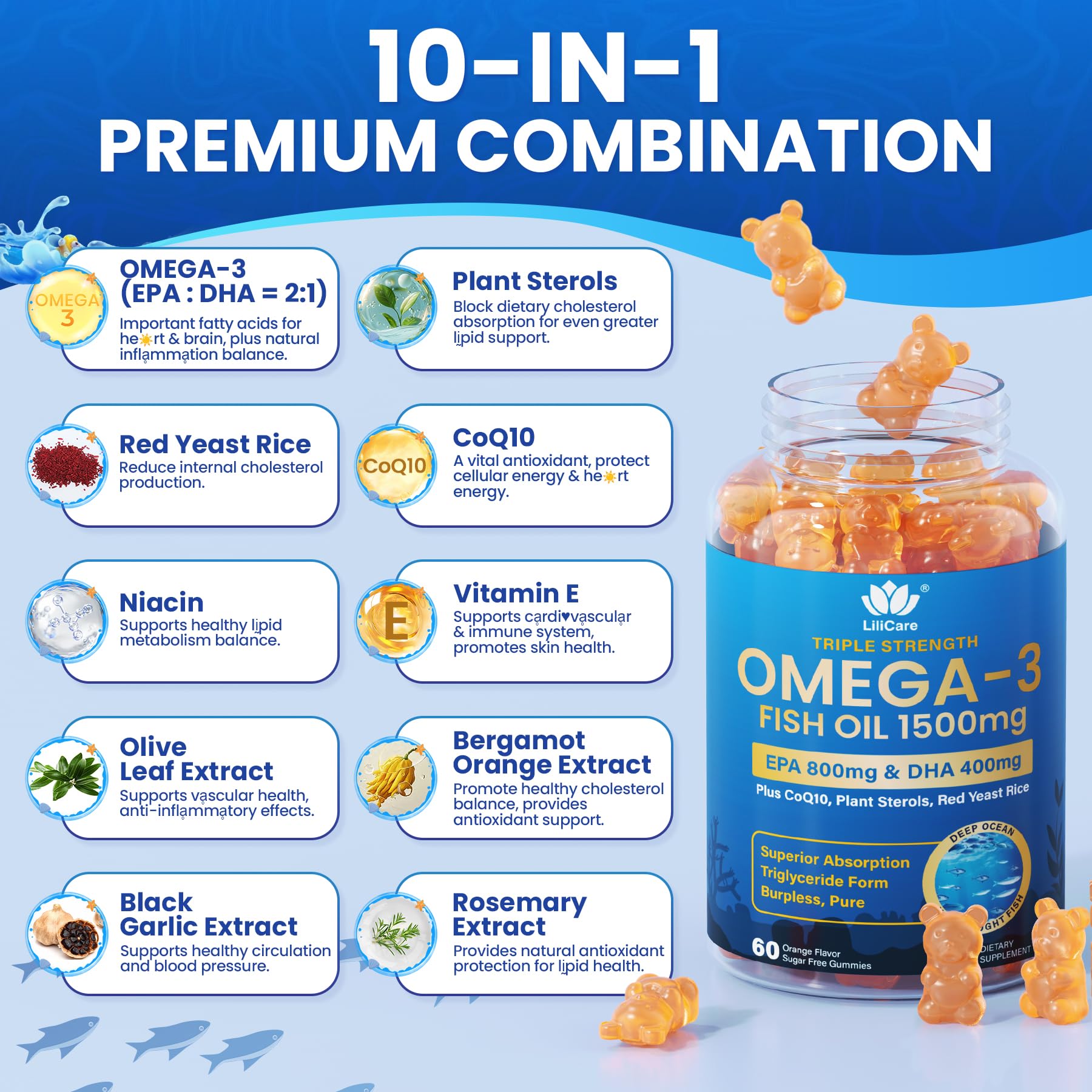 Lilicare gominolas sin gluten, sin soja ni lácteos para dietas sensibles.