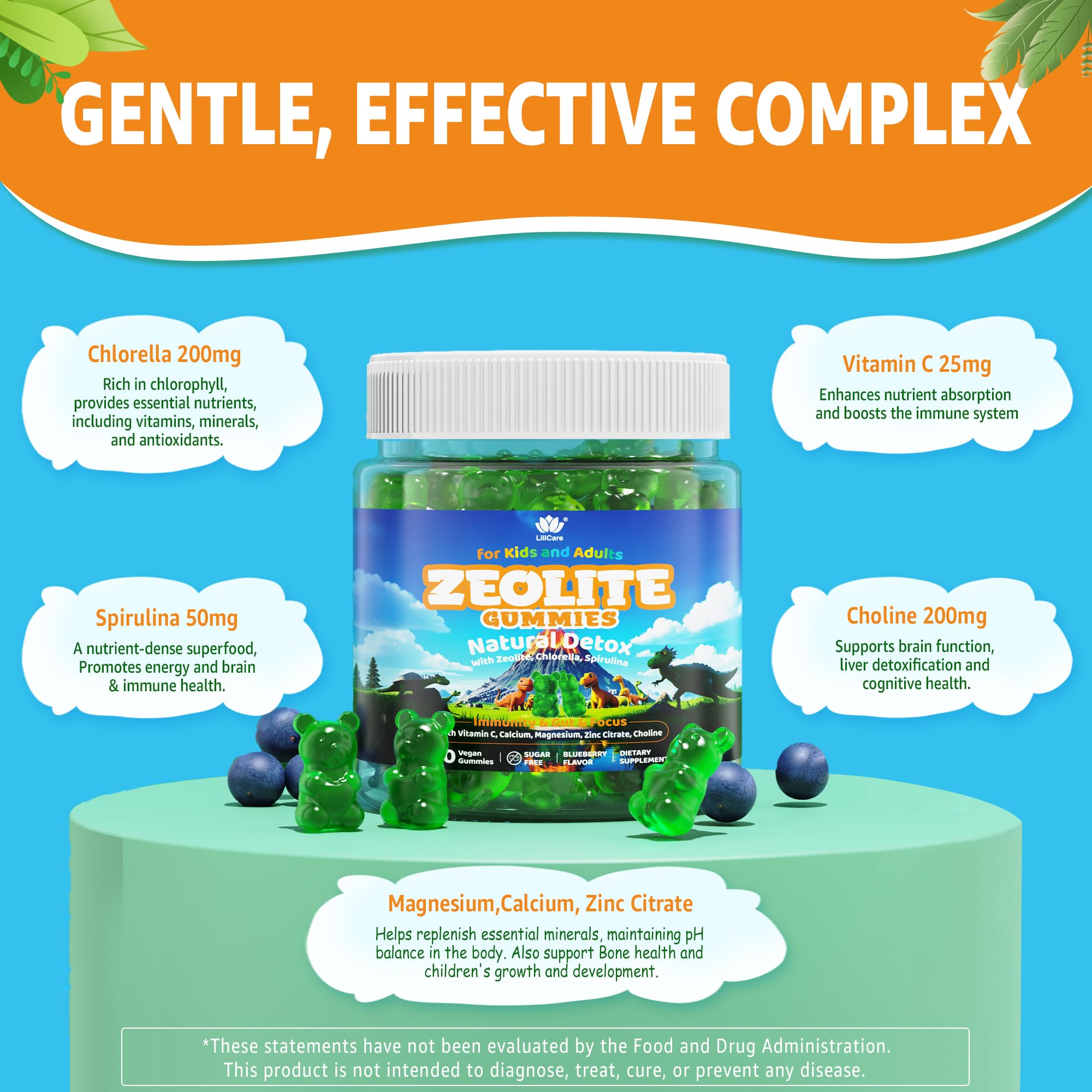 Gominolas Zeolita LILICARE para detox suave y apoyo al sistema digestivo