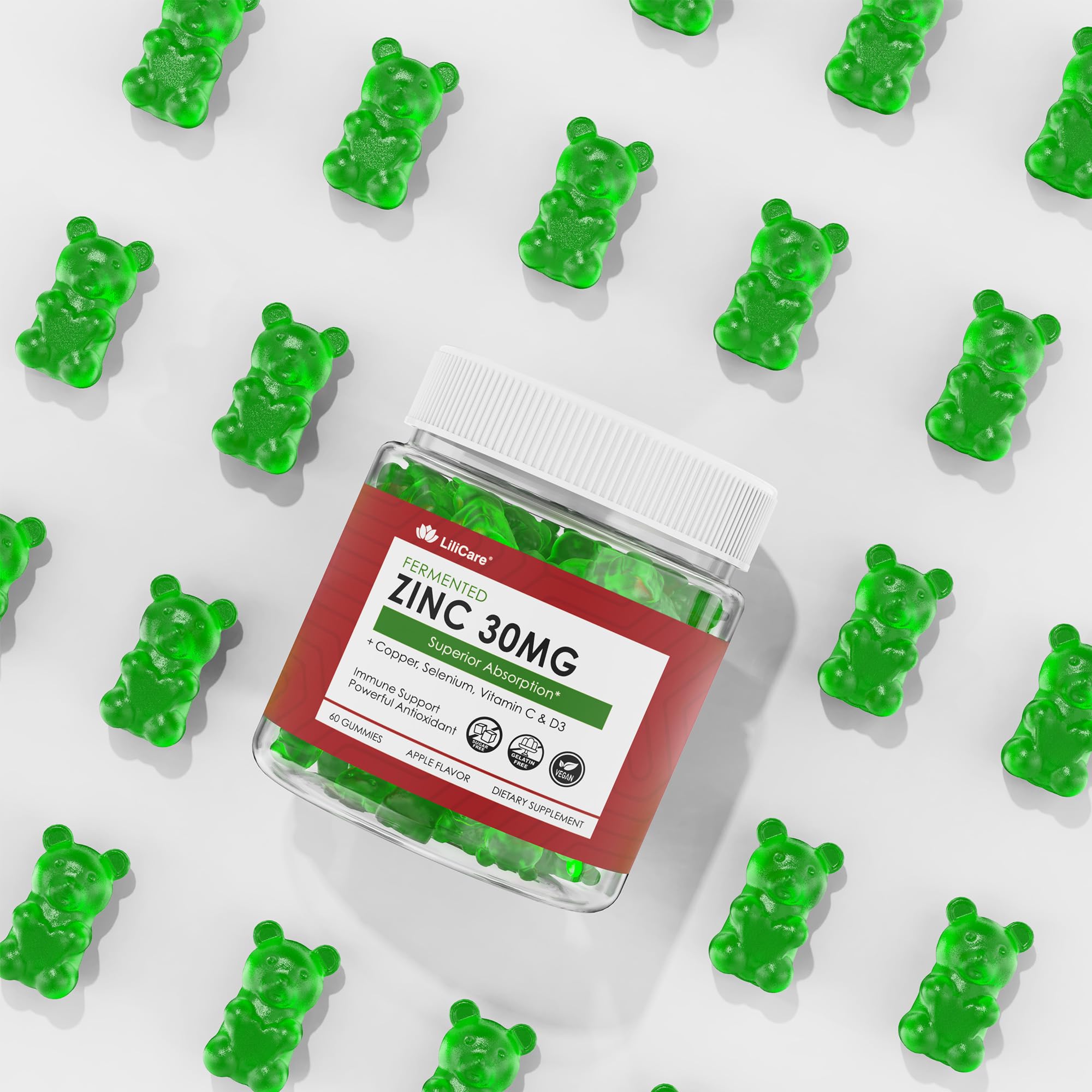 Mesa con gominolas LILICARE, momento diario para apoyo antioxidante.