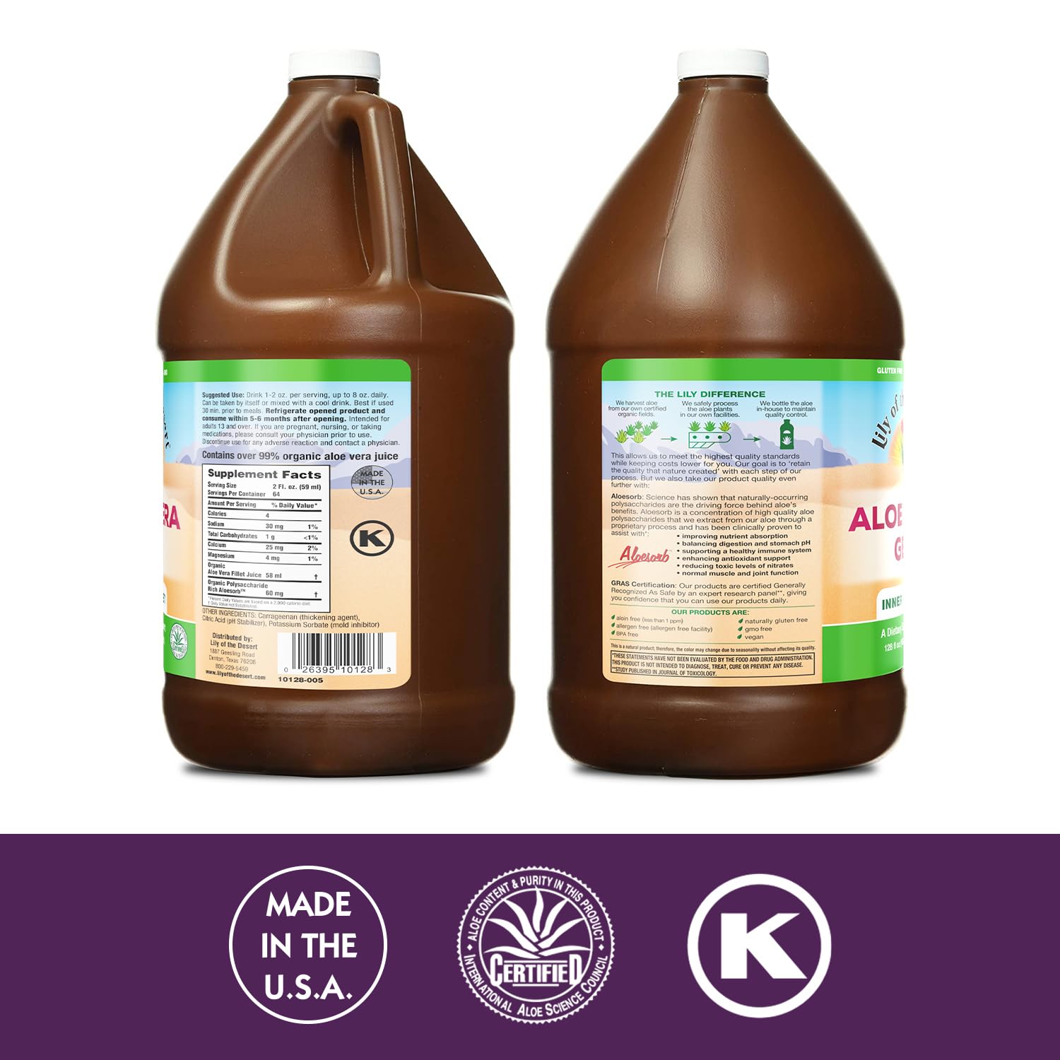 Envase Lily of the Desert Aloe Gel de 128 oz para uso diario