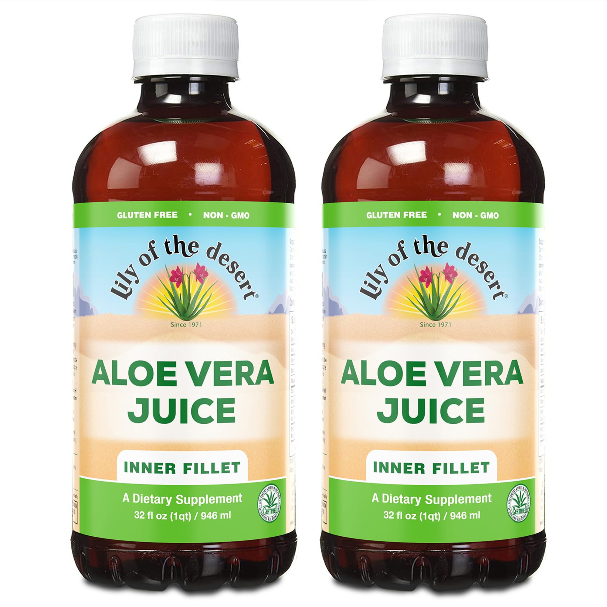 Lily of the Desert Aloe Vera Jugo pulpa interior, vertido suave para apoyar la digestión