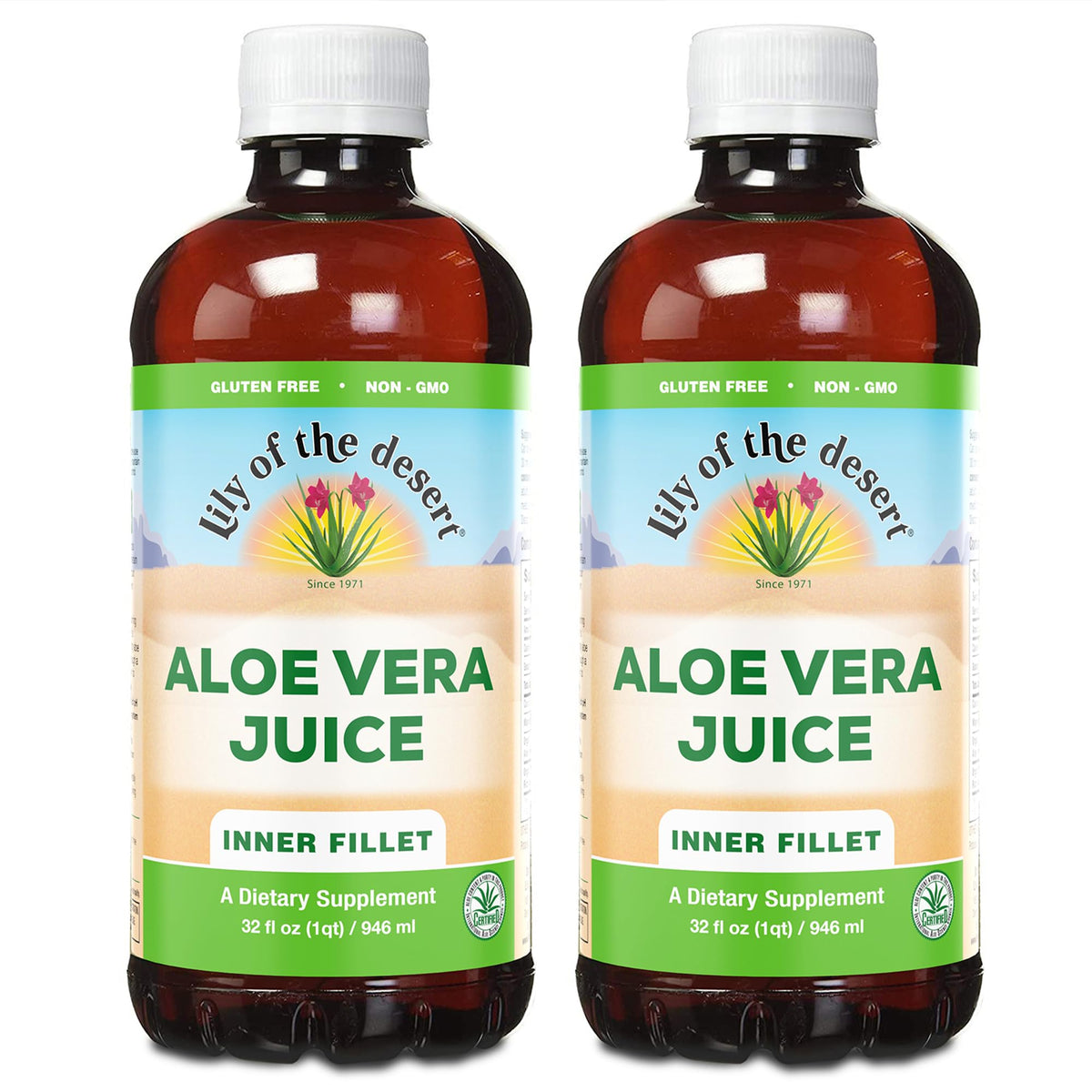 Lily of the Desert Aloe Vera Jugo pulpa interior, vertido suave para apoyar la digestión