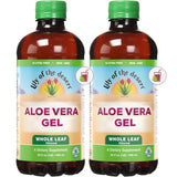 Lily Of The Desert Aloe Vera Juice, botella 2-pack con hoja entera filtrada para consumo diario.