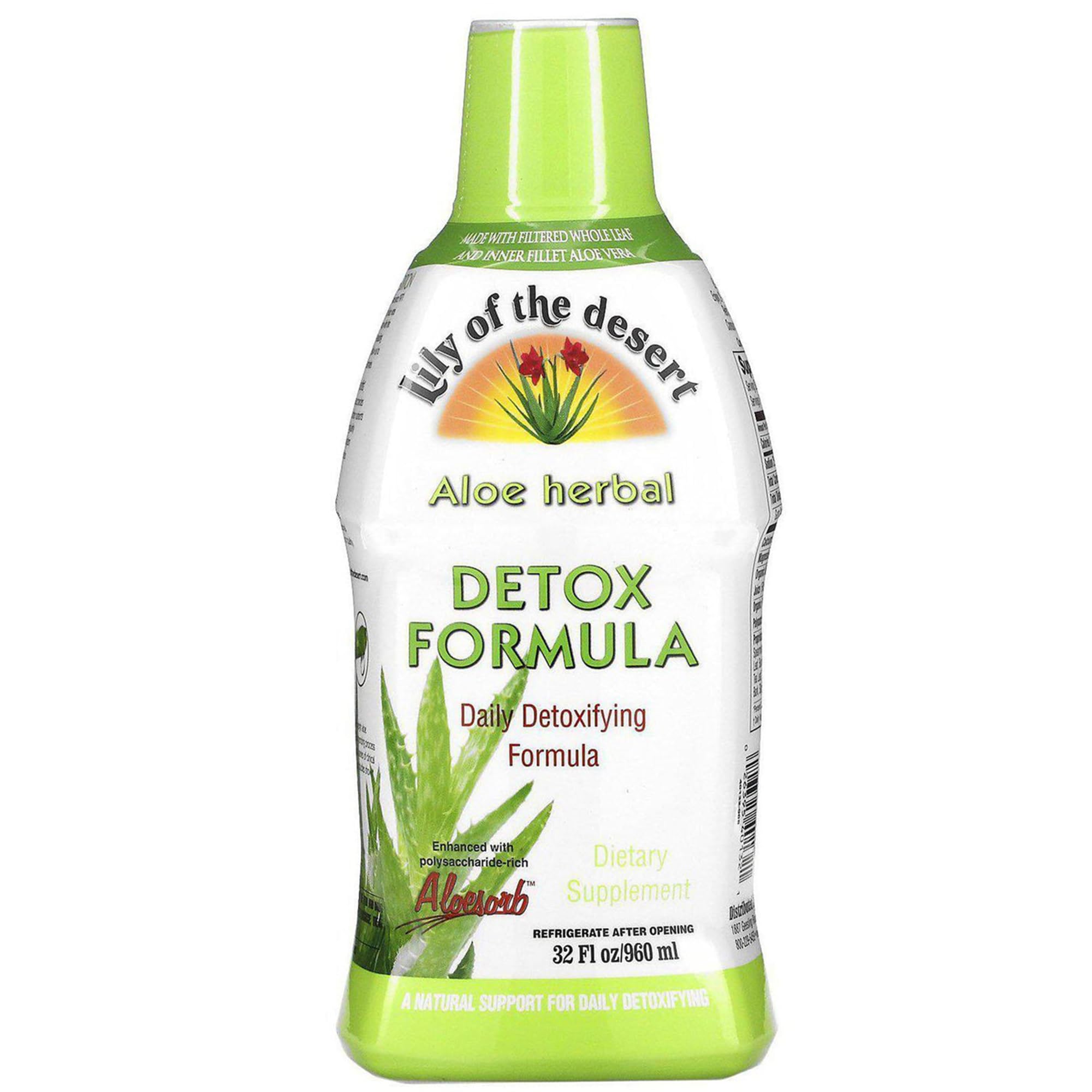 Lily of the Desert Detox Formula en botella para uso diario con aloe vera.