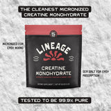 Lineage Provisions Creatina Micronizada sin sabor artificial y alta pureza