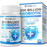 Linkvibe Probiotico 300 mil millones CFU en bote para equilibrio diario
