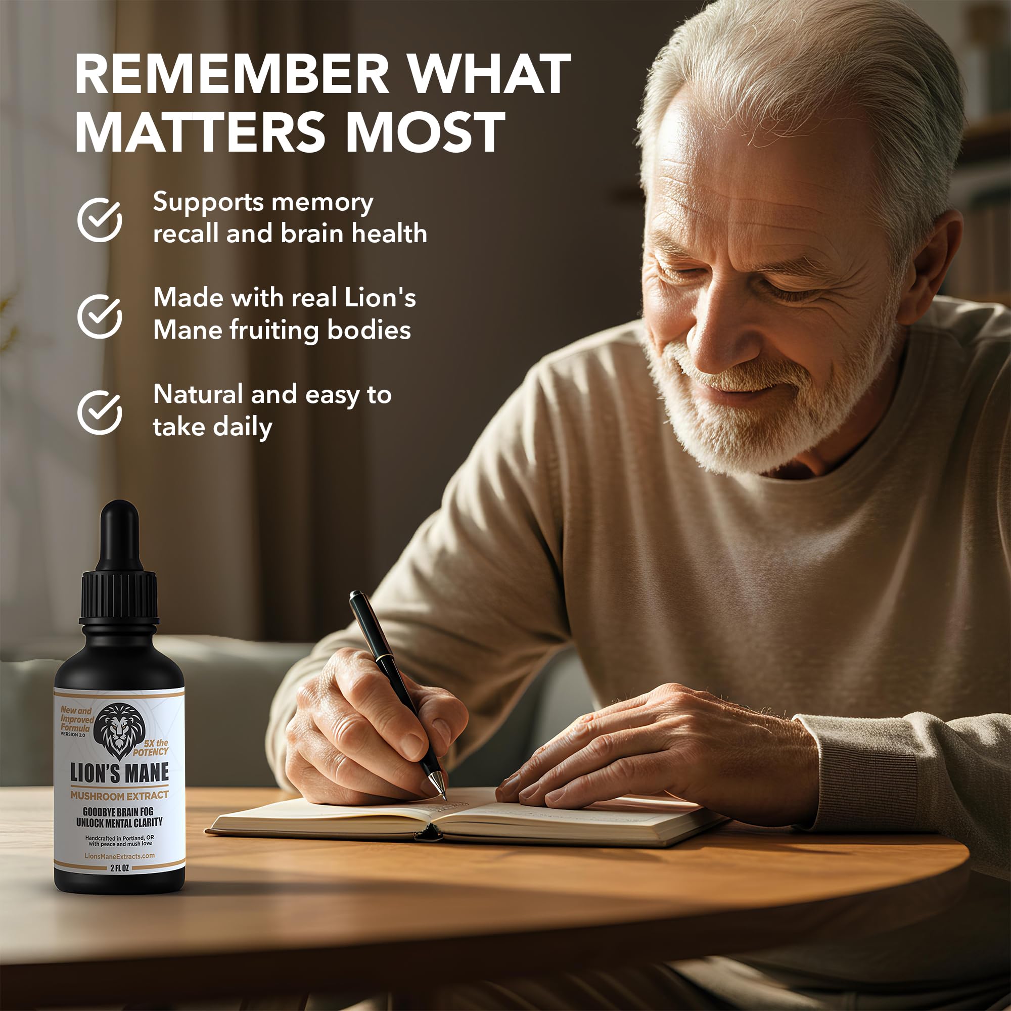 LionsManeExtracts gotero de 2 ml para soporte cognitivo rápido