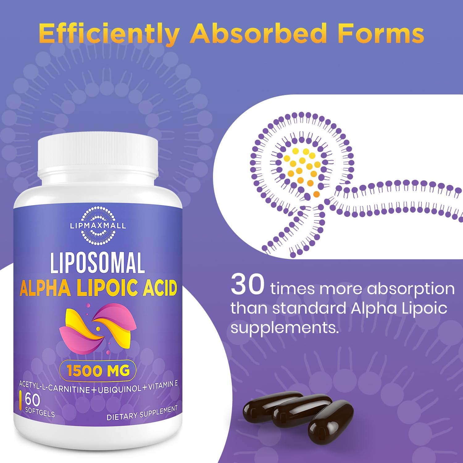 lipmaxmall absorcion liposomal, entrega mejorada de nutrientes clave