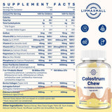 LipMaxMall gomitas de colostro sabor vainilla para salud intestinal.