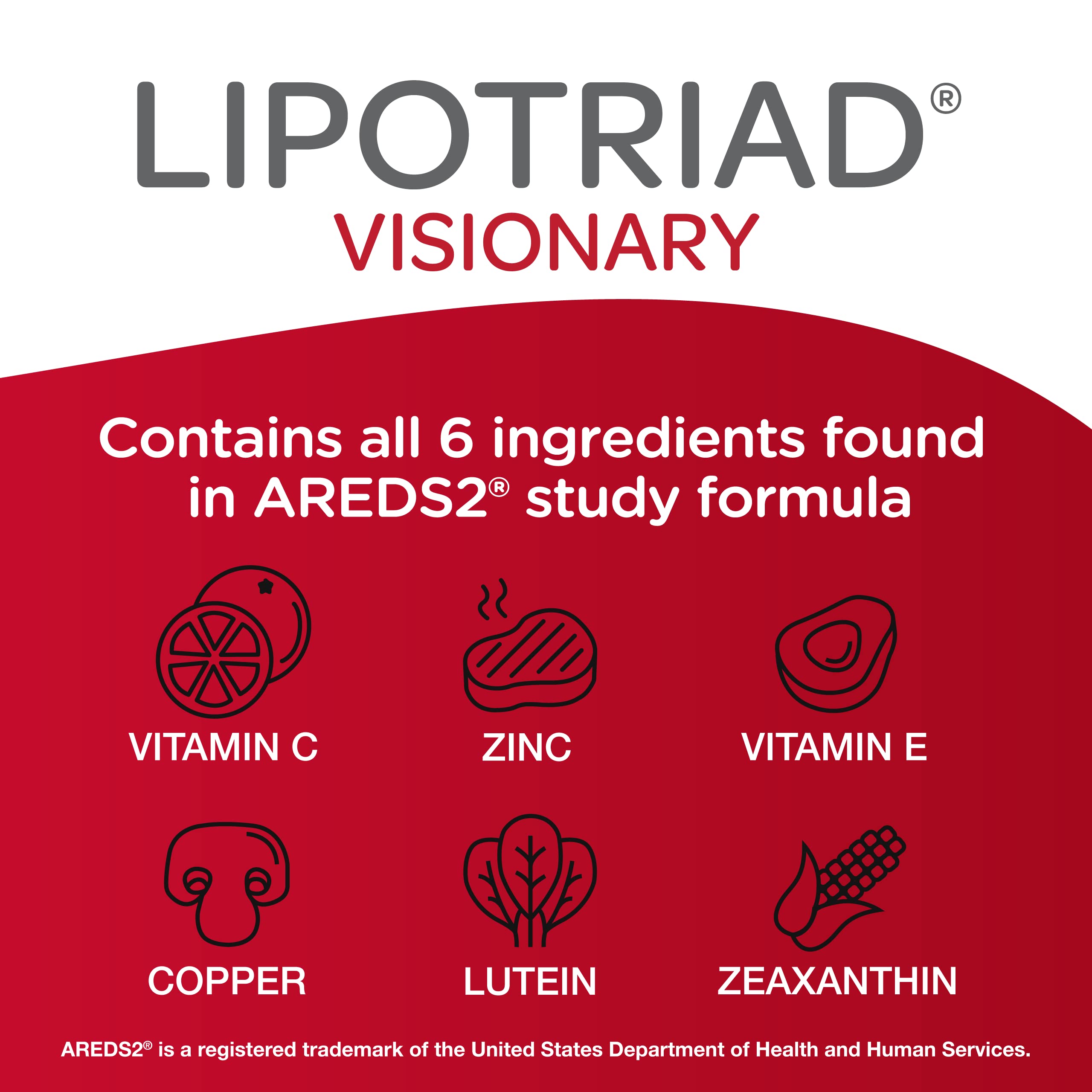 Lipotriad Visionary: ingredientes claves para apoyo de visión AREDS2.