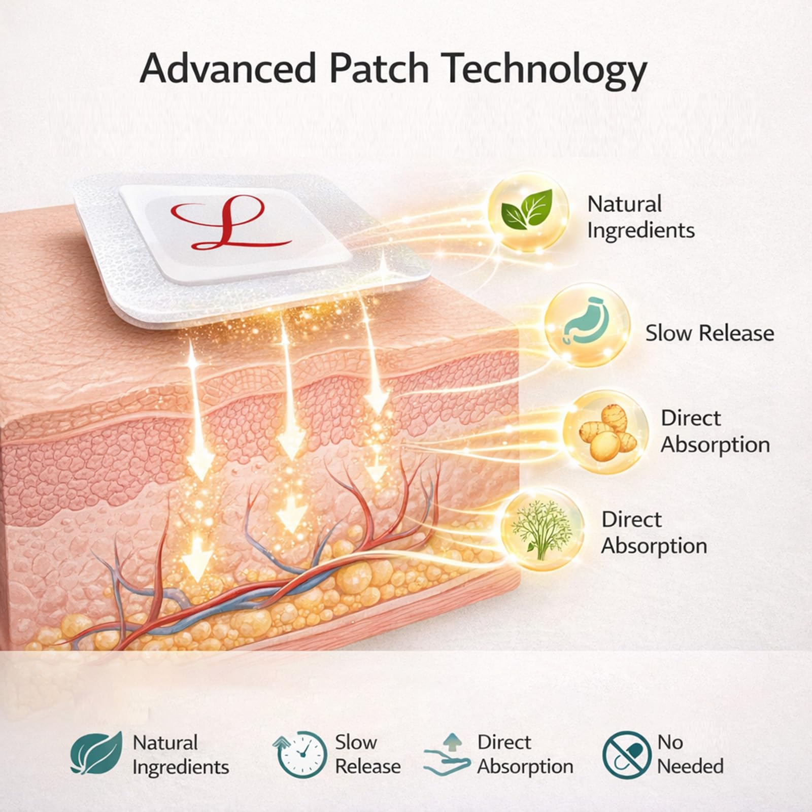 Lipovia parches PRCYZO mezcla de hierbas naturales y aroma suave