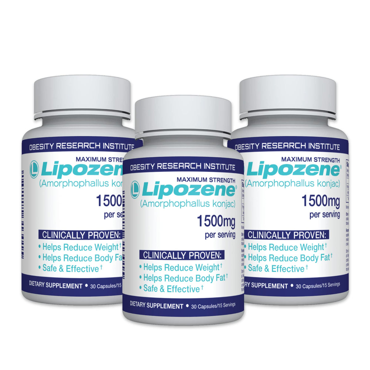 Botella de Lipozene con 30 cápsulas para uso diario