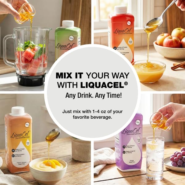 LiquaCel Concentrado preparado en smoothie para aporte diario de proteína