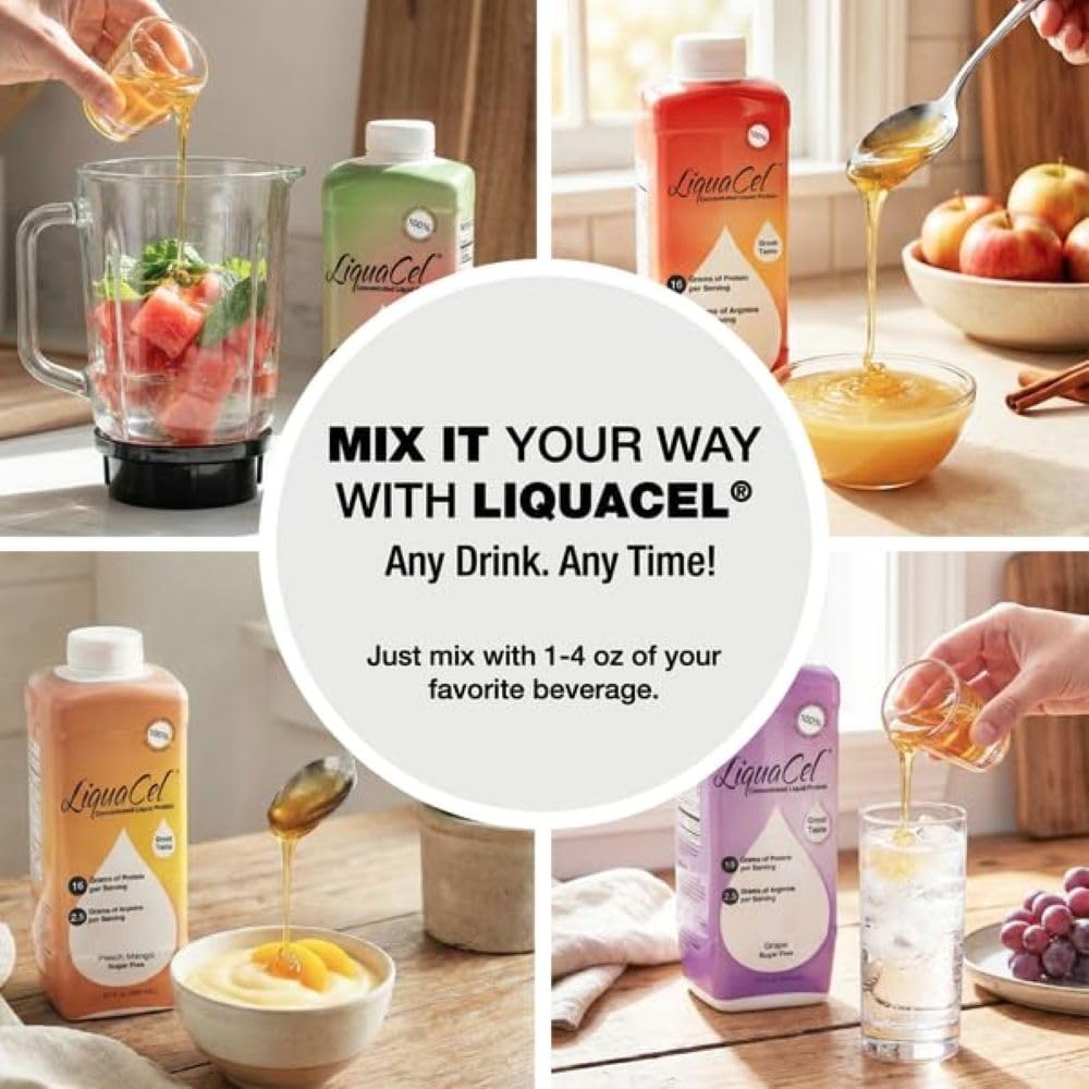LiquaCel Proteína Concentrada, caja de seis envases para uso clínico o doméstico