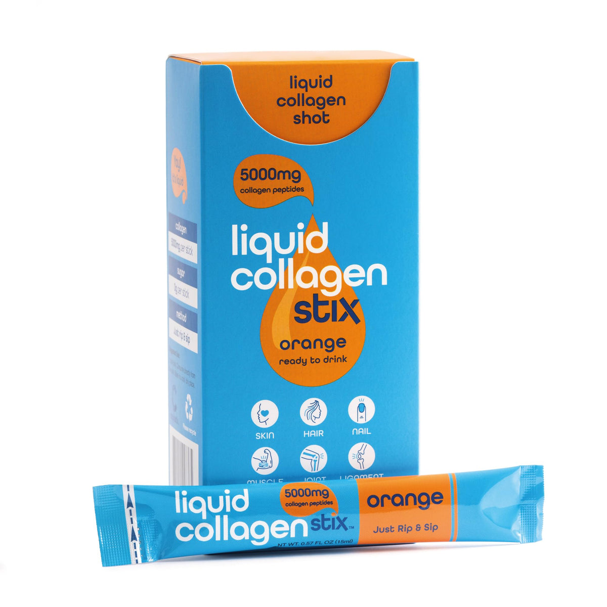 Liquid Collagen Stix: sorbo práctico para hidratar la piel diariamente.