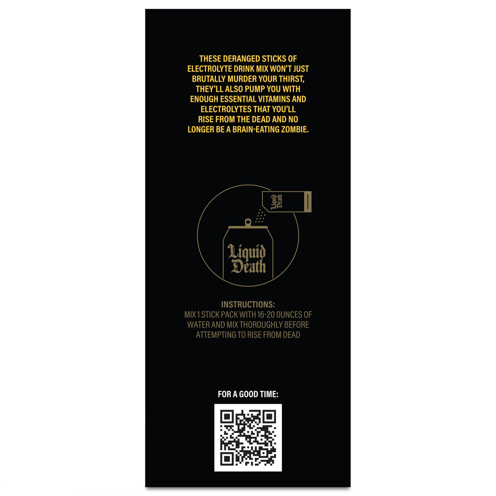 Liquid Death Etiquetas del producto Mango: información clara para elección.