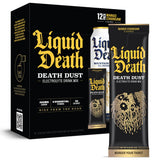 Liquid Death Polvo de electrolitos Mango en empaque: recarga rápida para entrenamientos.