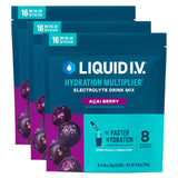Liquid I.V. Acai Berry en sobre de porción, listo para hidratar en cualquier lugar.