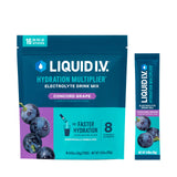 Liquid I.V. Concord Grape, paquete listo para disolver en agua y empezar la hidratación
