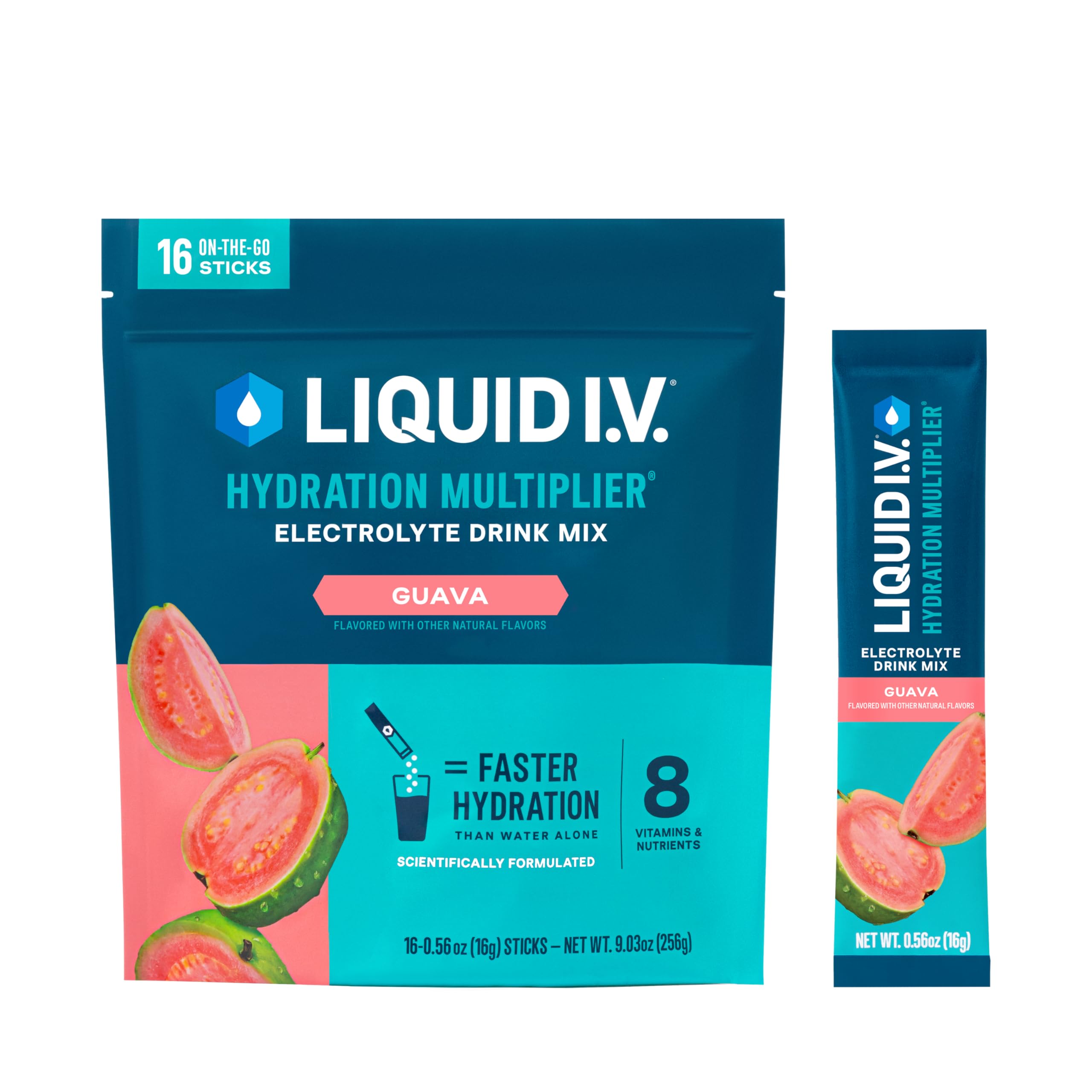 Liquid I.V. Multiplicador de Hidratación Guayaba, paquete práctico para hidratar rápido
