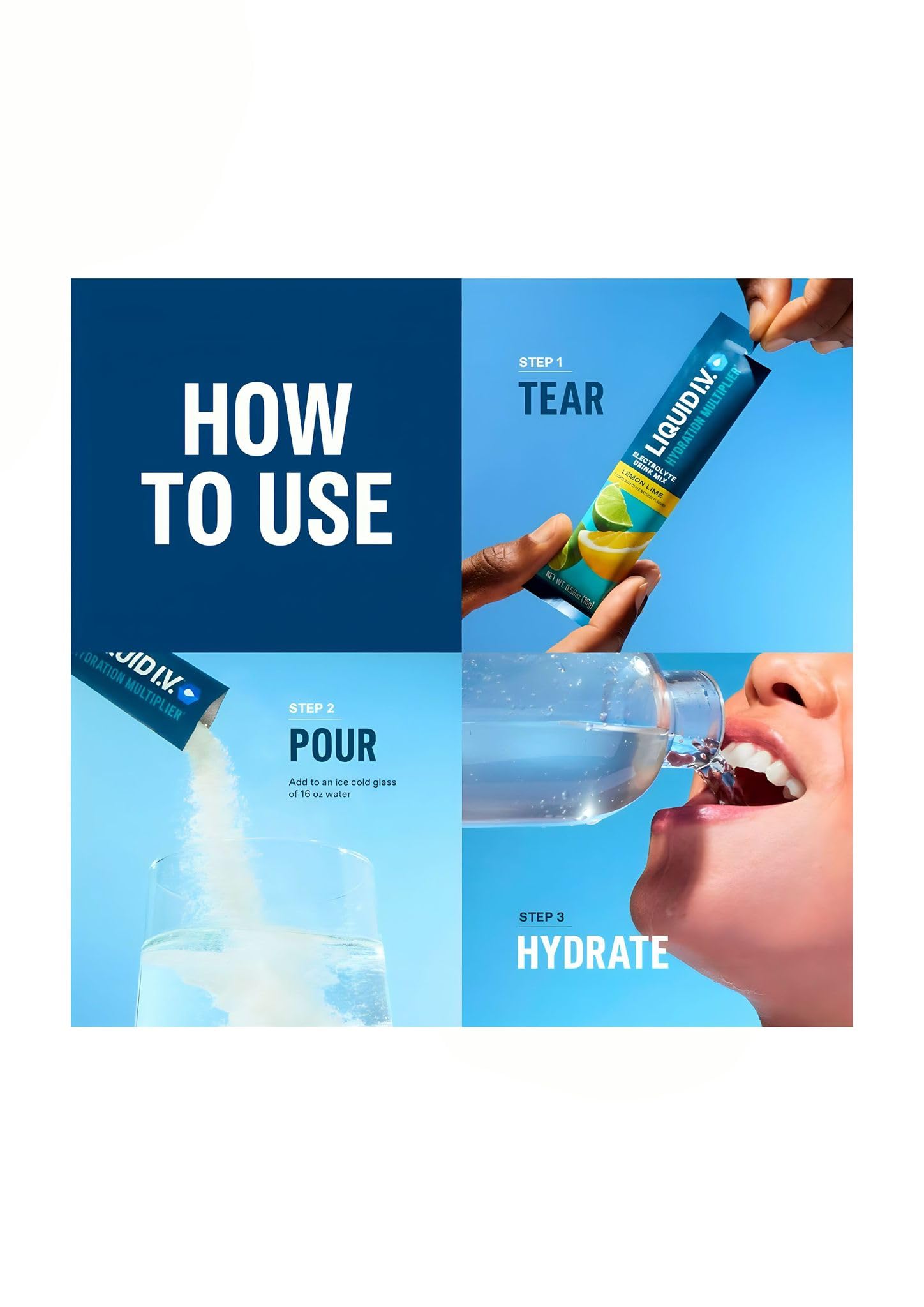 Liquid I.V. Hydration Multiplier, sabor fresa ideal para consumo diario.