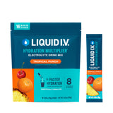 Liquid I.V. Multiplicador de Hidratación Tropical Punch, sobre para mezclar en agua y hidratarte.