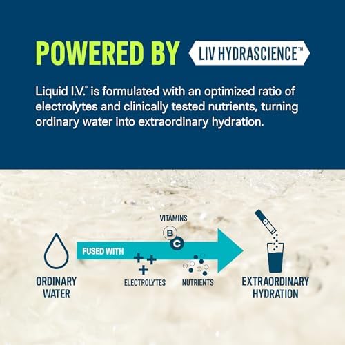 Liquid I.V. Pack de 3 porciones, cómodo para viajes o entrenamientos.