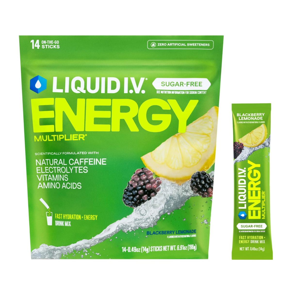 Liquid I.V. Hydration Multiplier en paquete individual para hidratación rápida.
