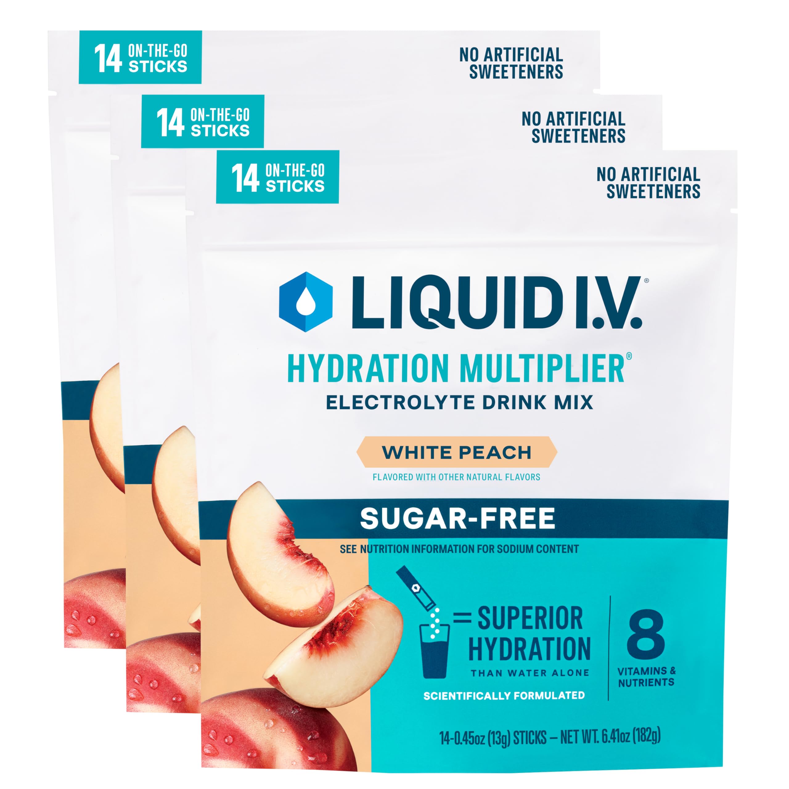 Liquid I.V. empaque de tres unidades para hidratación sostenida