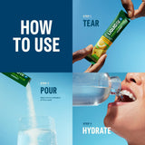 Bebida en vaso de Liquid I.V. Hydratación Multiplicador + Energía, hidratación rápida con cafeína.