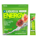 Liquid I.V. Multiplicador de Hidratación granada, empaque listo para beber tras entrenamiento.