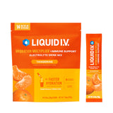 Liquid I.V. Hydration Multiplier Tangerine en botella, vertido listo para hidratación rápida y agradable.